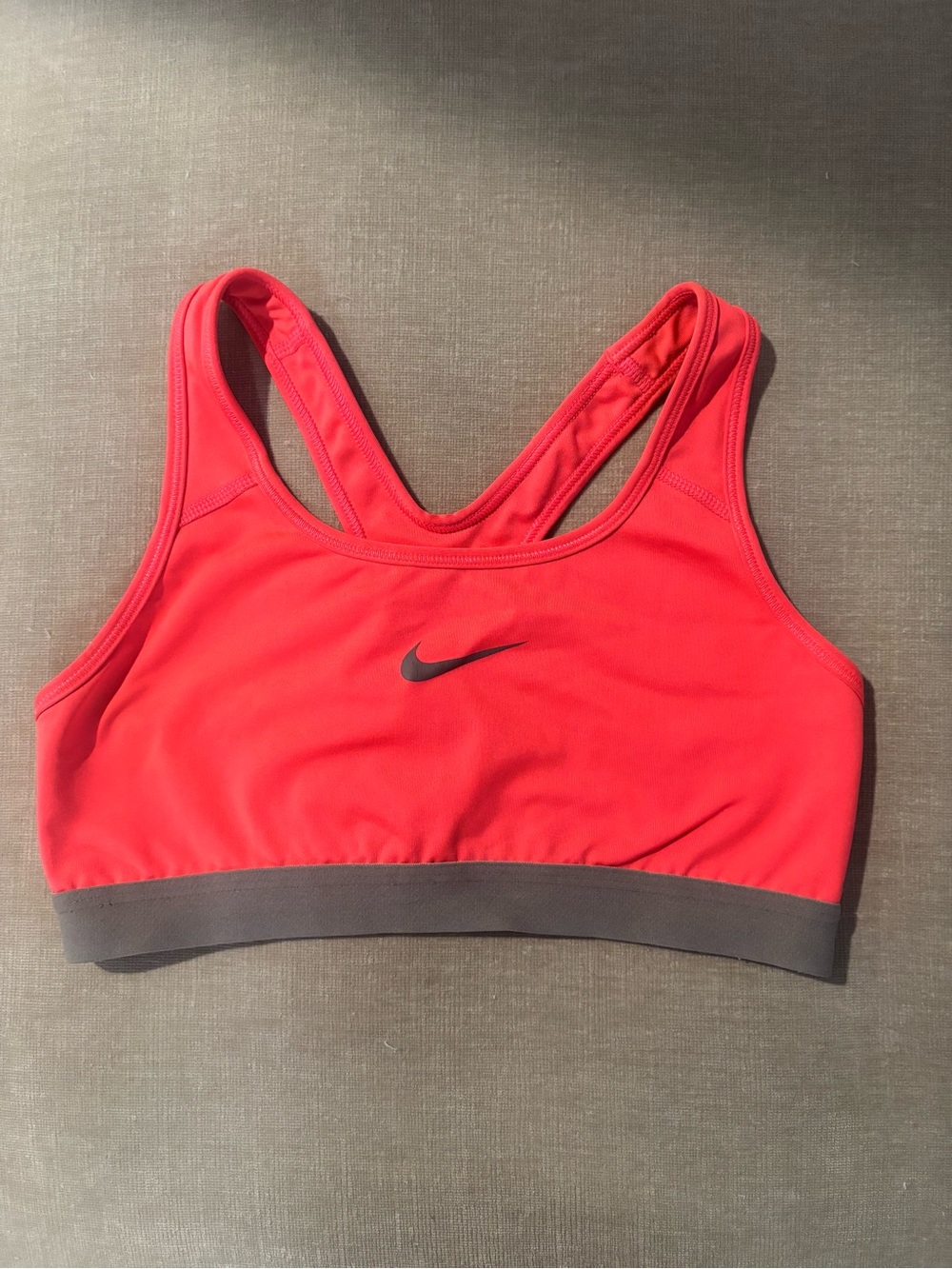 Nike Red Sports Bra with Gray Underband